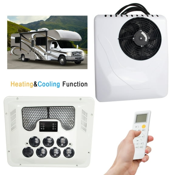 12V Camper RV Air Conditioner Kit Heat & Cool Rooftop Trailer Electric AC Unit