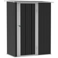 thumbnail image 3 of Outsunny 5' x 3' Metal Outdoor Storage Shed, Garden Utility Tool House with Double Lockable Door for Backyard, Patio, Lawn, Garage, Gray, 3 of 10
