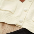thumbnail image 4 of Odeerbi 2-8 Years Kids Girls Cotton Outfits Twofer Long Sleeve Knitted Cardigan Tops Flared Pants Two-piece Set Solid Color Casual Loungewear Kids Girls Clothes, 4 of 9