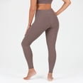thumbnail image 3 of YITTY Active UltraLuxe High Waisted Leggings for Women, No Front Seam Tummy Control, Buttery Soft, Womens Yoga Pilates Gym, Taupe Brown, XS, Regular, 3 of 5