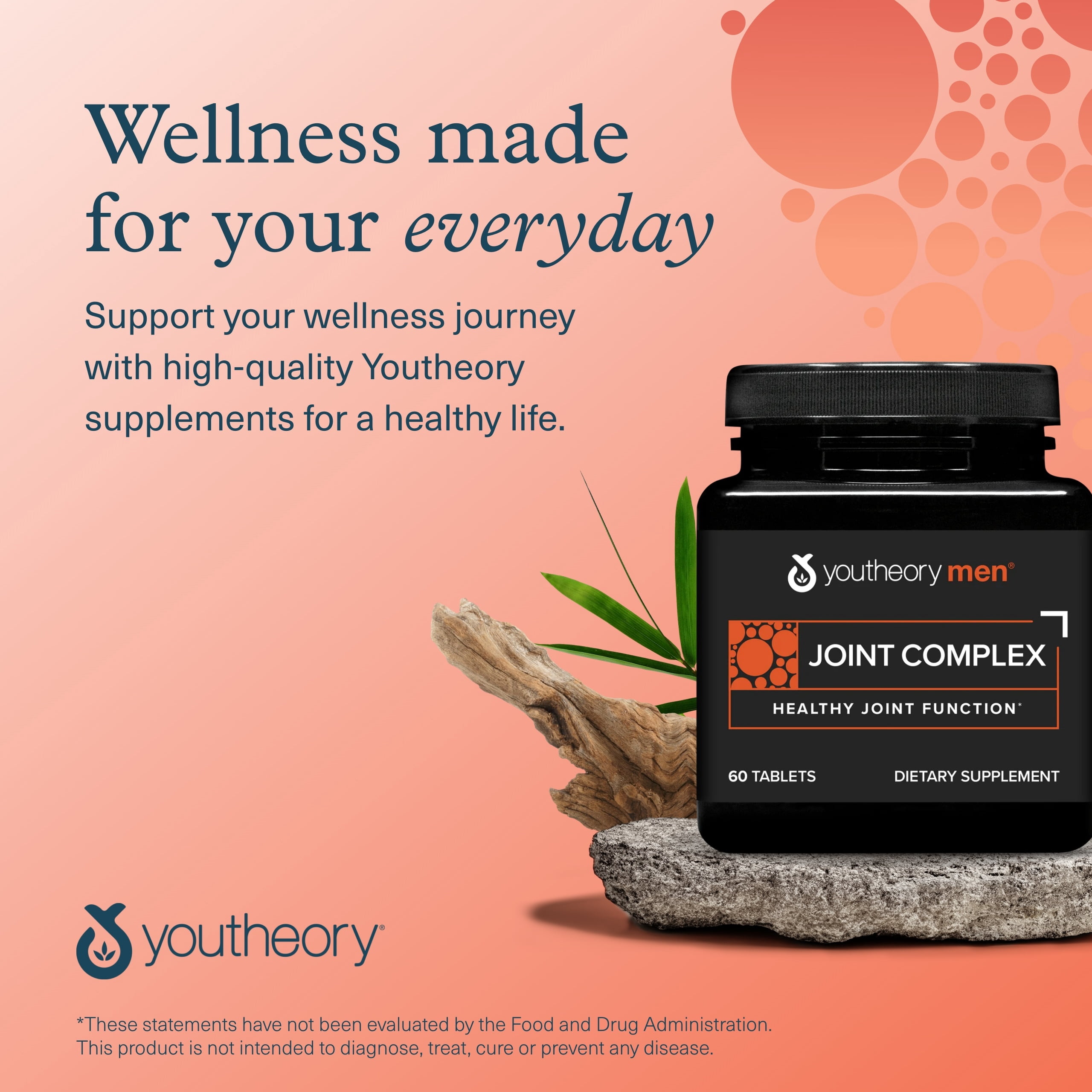 Youtheory Joint Complex for Men with Boswellia, Ginger, Turmeric, & UC-II Collagen, 60 Tablets