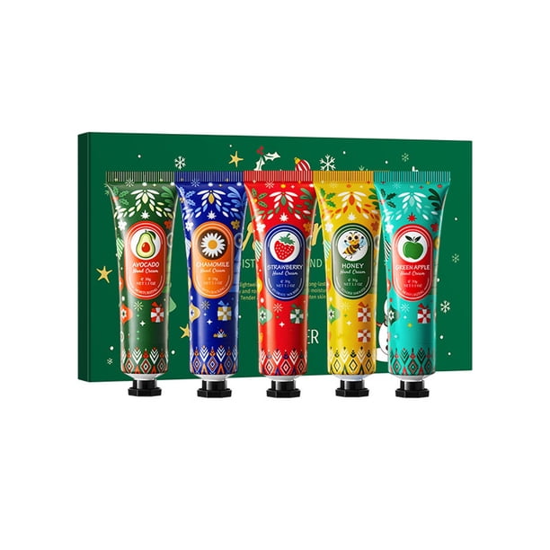 Crema de manos Regalos Perfume navideño Crema de manos hidratante y leche corporal Set de regalo de 5 piezas Crema de manos nutritiva y leche corporal Hidratación profunda Reparadora Sequedad 200 ml U