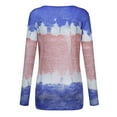 thumbnail image 3 of Hauts d'Entraînement pour Femmes, T-Shirt à Col Rond Imprimé Patchwork avec Nœud, Blouse Décontractée en Liquidation, 3 of 7