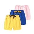 thumbnail image 2 of 3-Pack Kids Toddler Girls' Summer Shorts Elastic Waistband Pull On Stretchy Playwear with Drawstring Detail Breathable Active Lounge Running Basic Multipack Set, 2 of 9