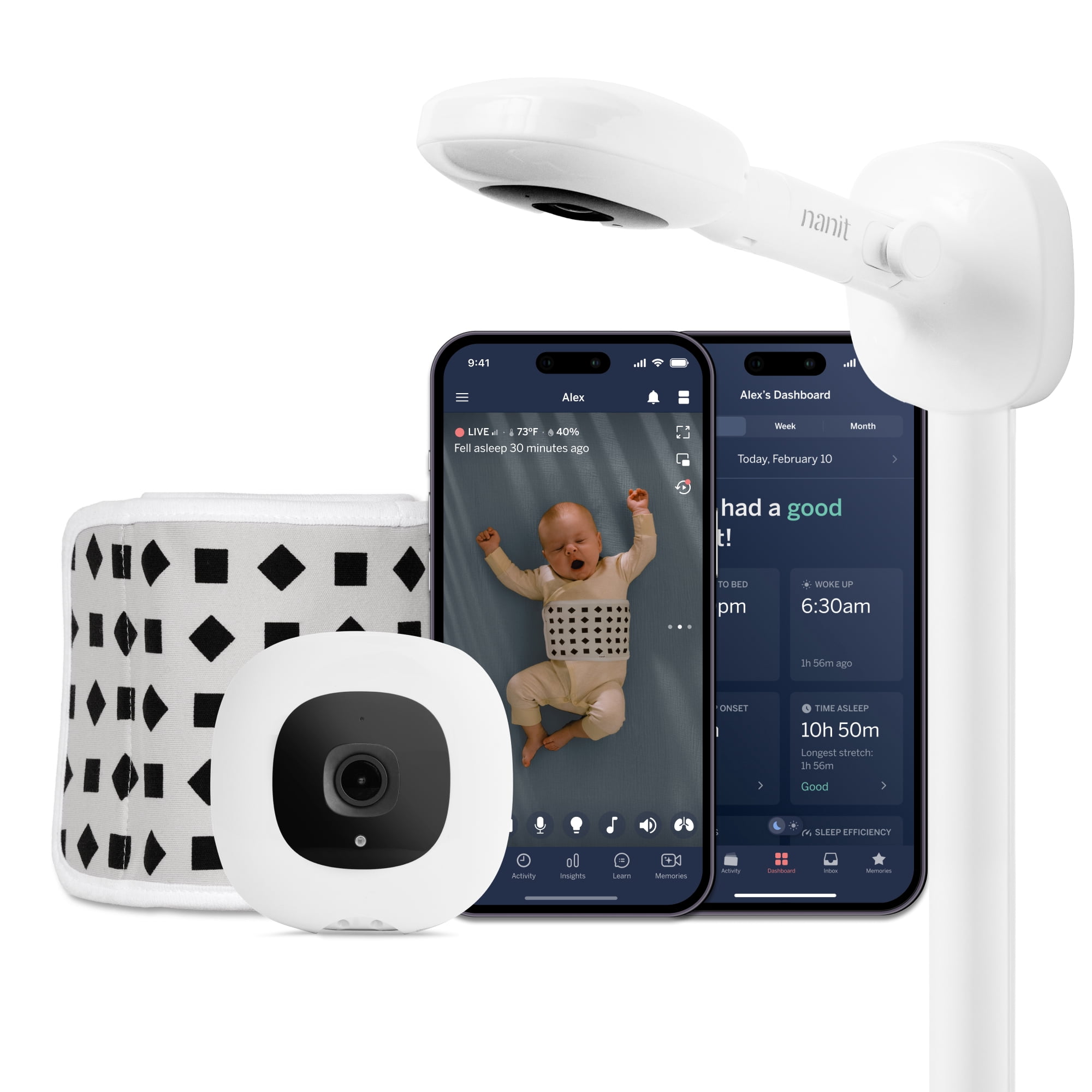 Open Box Nanit Pro Smart Baby Monitor – HD Wall-Mount Camera, Real-Time Sleep & Breathing Tracking