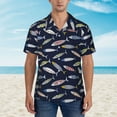 thumbnail image 4 of Lsque Sardine pattern Hawaiian Shirt for Men, Unisex Summer Beach Casual Short Sleeve Button Down Shirts-3X-Large, 4 of 9
