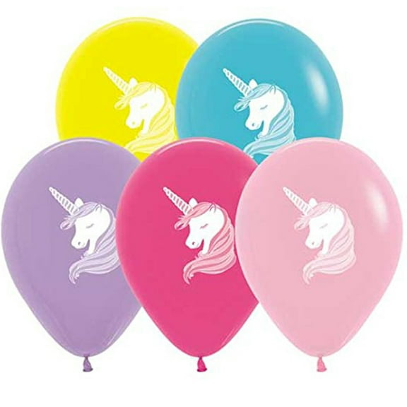 10 Unicorn Balloons Assorted Colors 11"