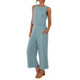 thumbnail image 2 of Sanbonepd Women Suit Fashion Comfortable Vest And Long Pants Solid Color Top Set, 2 of 7