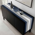 thumbnail image 5 of Navy Blue Grey Stripe Table Runner 48 Inches Long, Modern Art Horizontal Striped Kitchen Coffee Dining Table Decoration for Home Party Birthday Wedding Home Decor 13x48 Inches, 5 of 8