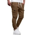 thumbnail image 5 of Resicozy Men's Hiking Cargo Pants Joggers Slim Fit Stretch Lightweight Casual Work Pants with Pockets Elastic Drawstring Waist Khaki 2XL, 5 of 5