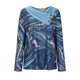 thumbnail image 4 of Pntutb Mujeres Casual Cruz Skew Collar Botones Impreso Blusa de manga larga Camiseta tops Pntutb Pntutb-7347, 4 of 8