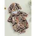 thumbnail image 3 of Bagilaanoe Newborn Baby Boy Hooded Rompers Print Short Sleeve Bodysuits 3M 6M 12M 18M Infant Casual One Piece Short Jumpsuit, 3 of 7