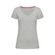 thumbnail image 1 of Stedman - Camiseta de cuello en pico modelo Megan para mujer (Gris Jaspeado), 1 of 2