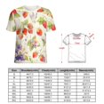 thumbnail image 2 of Various Fruits Womens Tops Women's Fashion Casual Short Sleeve Flower Print Round Neck Pullover Top Blouse, 2 of 6