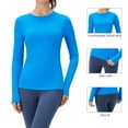 thumbnail image 6 of Xmarks Women Seamless Workout Shirts Yoga Tops Solid Color Round Neck Sports Running Workout Shirt Breathable Athletic Top S-XL, 6 of 8