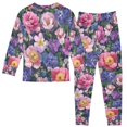 thumbnail image 2 of FORMRS Long Sleeve Top and Pants Pajama Set for Niños 2-Piece Sleepwear, Sizes 18M-8Y, Soft Pinks Flowers, 2 of 6