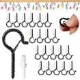 thumbnail image 1 of 20 ganchos Q-Hanger para luces de cadena al aire libre, ganchos de tornillo para colgar luces de pared, con hebilla de seguridad para año nuevo, fiesta, hogar, garaje TUNC Sencillez, 1 of 5