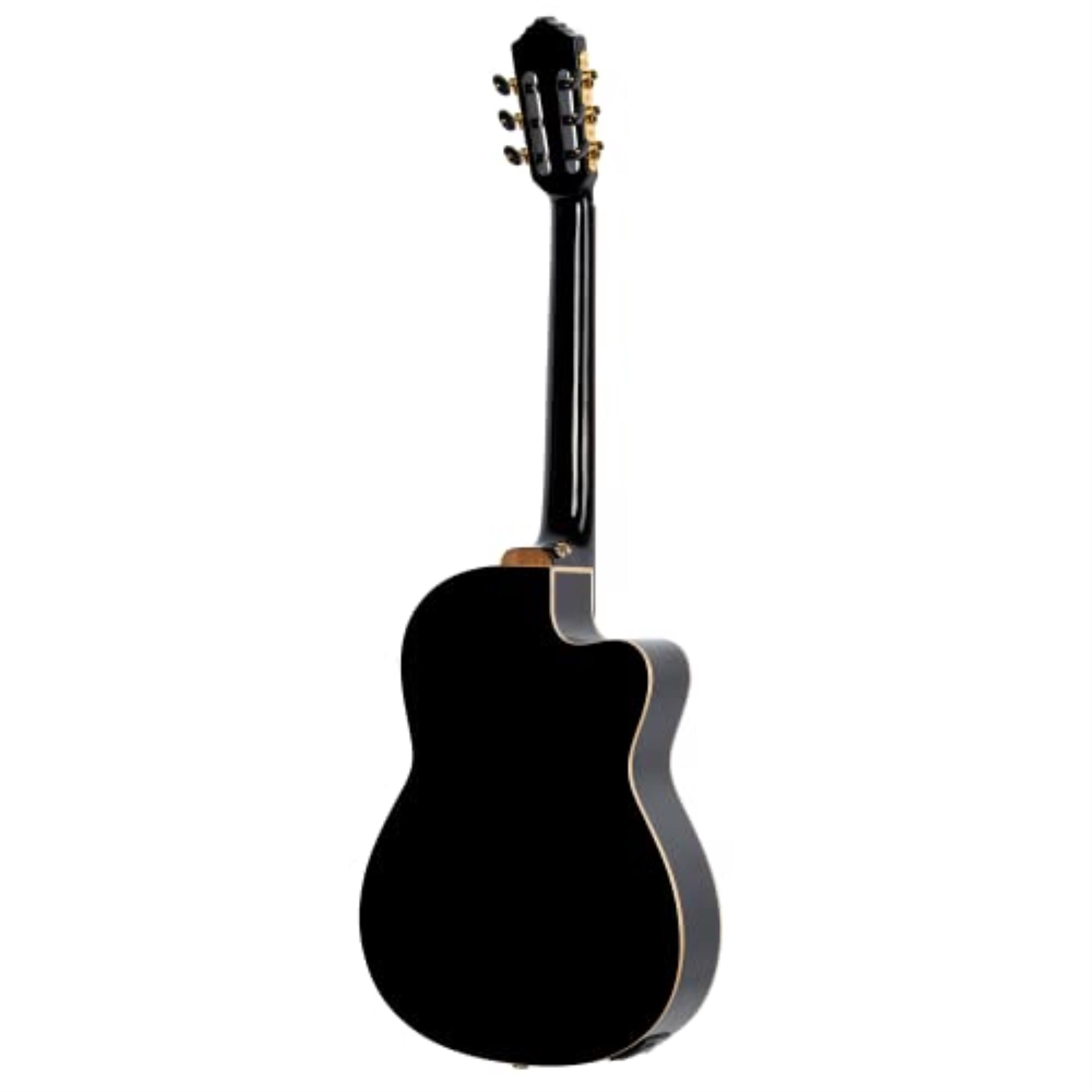 Ortega Performer Series RCE138-T4BK-L Thinline Acoustic Electric Nylon Guitar Black
