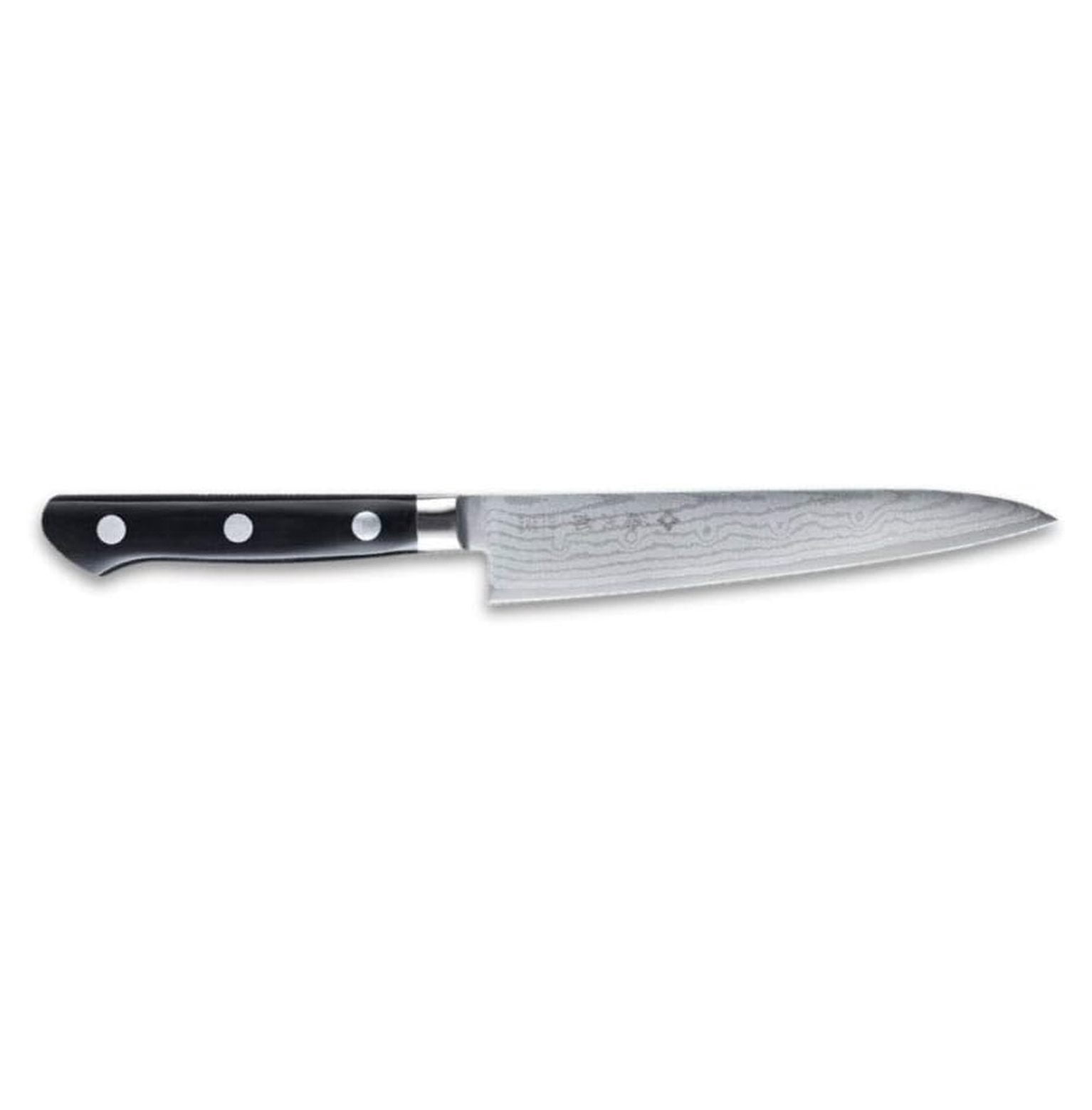 DP Damascus Utility Knife 6 Inch - Japanese VG-10 Steel, 37 Layer Damascus, Micarta Handle - Kitchen Knife for Fruits, Vegetables & Precision Cutting