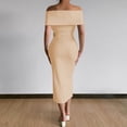 thumbnail image 2 of Aellinatey Slim Fit Sexy High Split Long Midi Dress for Women, Elegant Off-Shoulder Bodycon Evening Gown Cocktail, 2 of 10