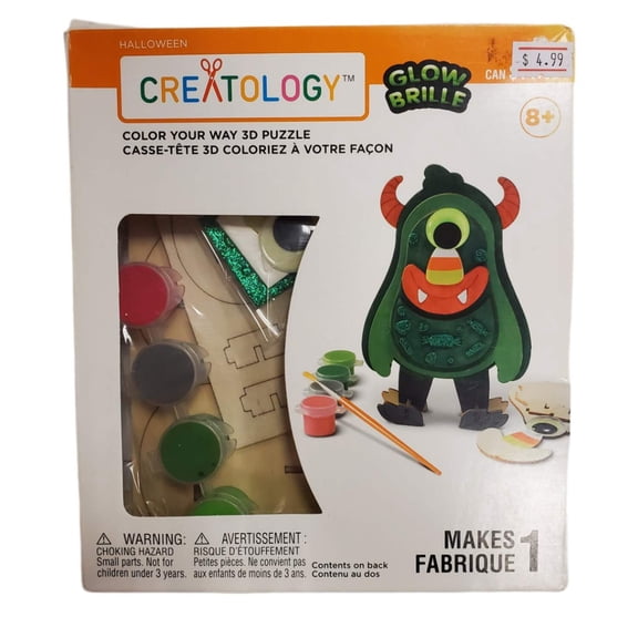 Creatology 3D Halloween Monster Glow Puzzle Kit