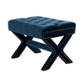 thumbnail image 2 of Inspired Home Quinn Velvet Button Tufted Nailhead Trim Ottoman Bench, 2 of 7
