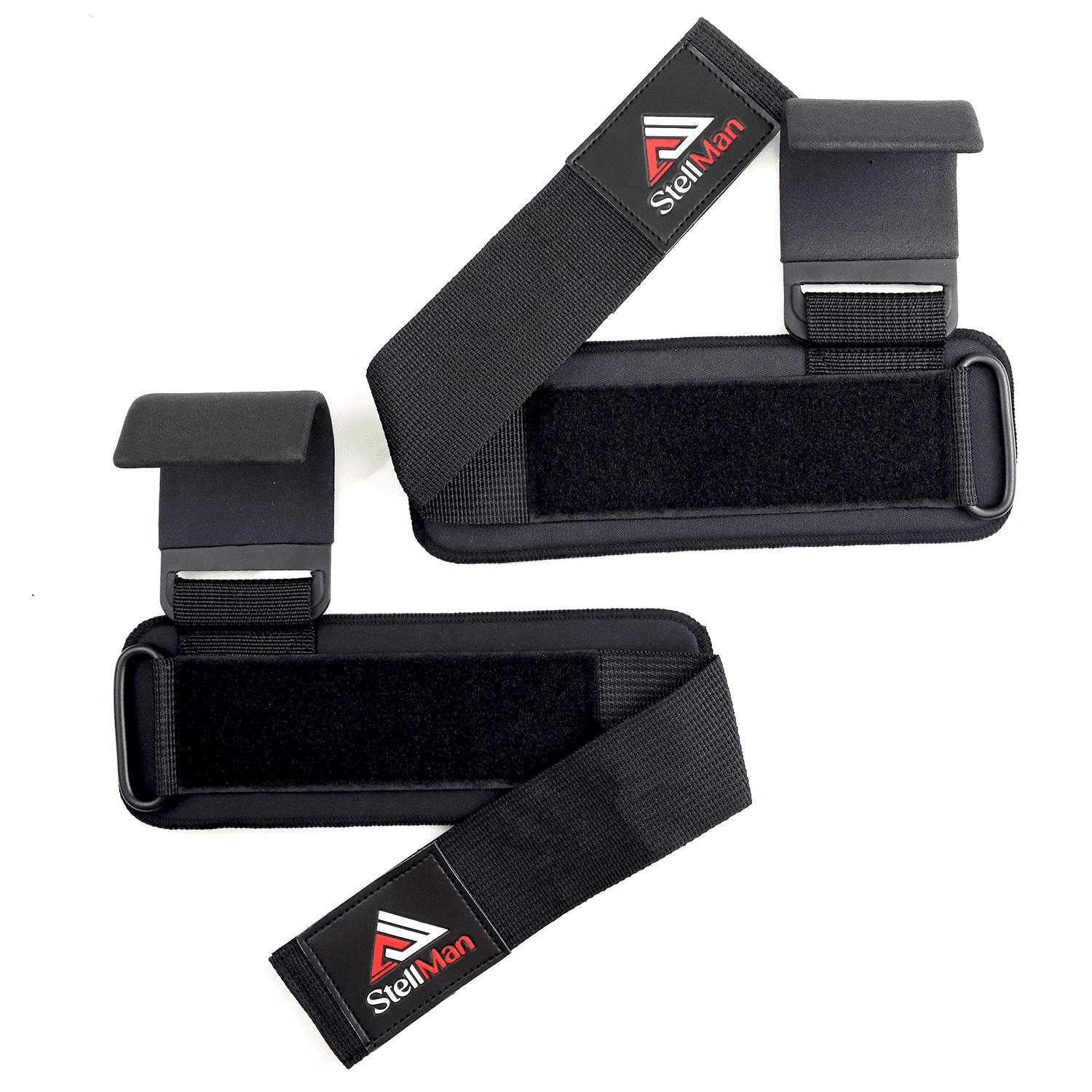 StellMan Weightlifting Hooks with Wrist Support Straps for Heavy Lifting and Pulling Exercises
