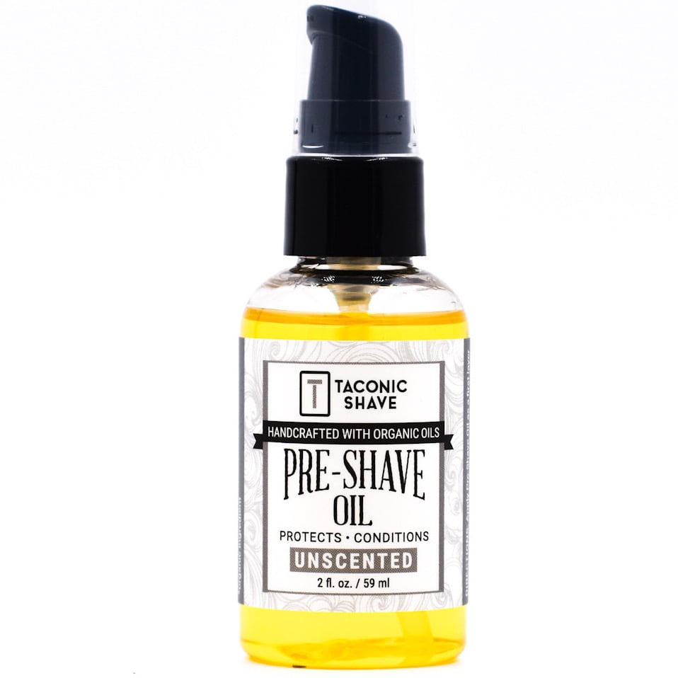 Taconic Shave PREMIUM Organic PreShave Oil (2 oz.) Unscented Made in the USA Protects and