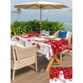 thumbnail image 4 of Outdoor Tablecloth with Umbrella Hole and Zipper, Red Snowman Christmas Rectangle Table Cloth 60x120 Inch Waterproof Tablecloth, Xmas Balls Snowflake Picnic Table Cover for Patio Camping, 4 of 7