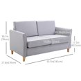 thumbnail image 3 of HOMCOM 56" Loveseat Sofa with Armrests and Wooden Legs for Living Room, 3 of 9