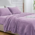 thumbnail image 7 of Flannel Sheets Queen Size Lavender - Super Soft Fleece Sheets Set Fluffy Extra Plush, 4 Piece(Include Fitted Sheet, Flat Sheet, 2 Pillowcases), 7 of 7