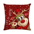 thumbnail image 1 of Funda de cojín navideña de lino 2024, Papá Noel, muñeco de nieve, alce, decoración navideña para el hogar, funda de almohada para sofá, adornos navideños Noel, 1 of 5
