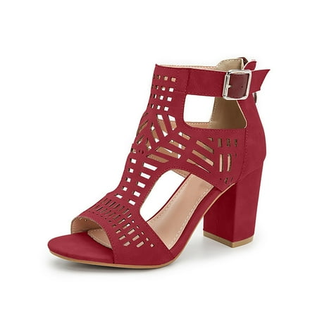 

Sunny style Womens Sandals! YOHOME Summer Block Heel Open Toe Zipper Pumps Hot Pink 40