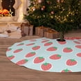 thumbnail image 6 of Lsque Hand Drawn Strawberry Print Christmas Tree Skirt, Tree Skirt with Ties or Velcro, Perfect for Holiday Decorations, Halloween, and New Year-48", 6 of 7