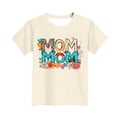 thumbnail image 4 of Zpanxa T-Shirts pour Tout-Petites Fille Imprimé Fête des Mères Col Rond Manches Courtes Haut Polyester Spandex 5-6 Ans, 4 of 5