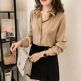 thumbnail image 1 of FANTADOOL Women Shirts Blouses Long Sleeve V Neck Chiffon Blouse Tops OL Office Style Blusas, 1 of 3