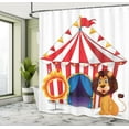 thumbnail image 4 of Ambesonne Circus Shower Curtain, Lion and Ring Illustration, 69"Wx84"L, Multicolor, 4 of 4