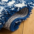 thumbnail image 5 of SAFAVIEH Berber Fringe Vinal Aztec Shag Area Rug, Navy/Ivory, 3'3" x 5'3", 5 of 11