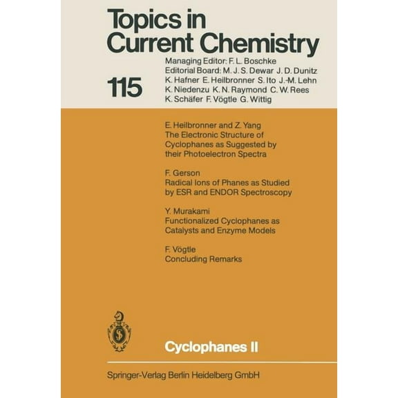 Topics in Current Chemistry Cyclophanes II, Book 115, (Paperback)