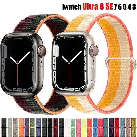 LEIXIUER Nylon Sport Loop Strap for Apple Watch Bands 44mm 40mm 45mm 41mm 38mm 42mm 44 mm Stretchy Elastic Braided Replacement Straps Bracelet Correa Watchband iWatch Series 3 5 6 SE 7 Band