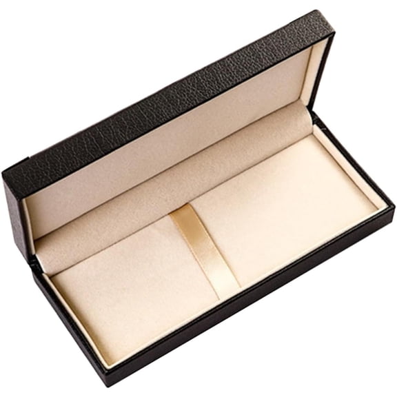 Leather Pen Case Box for Single Pen Holder, Anti-Scratch Flocking Lining, Strong Reliable Build for Home Office Business