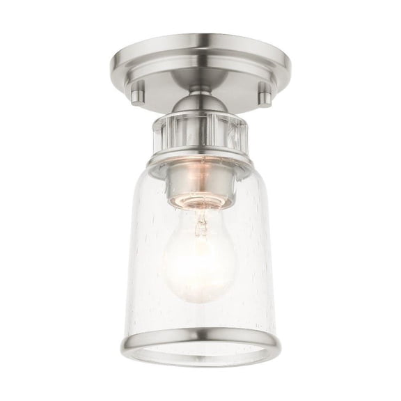 1 Light Flush Mount in Coastal Style 5.13 inches Wide By 8 inches High-Brushed Nickel Finish Bailey Street Home 218-Bel-4363058