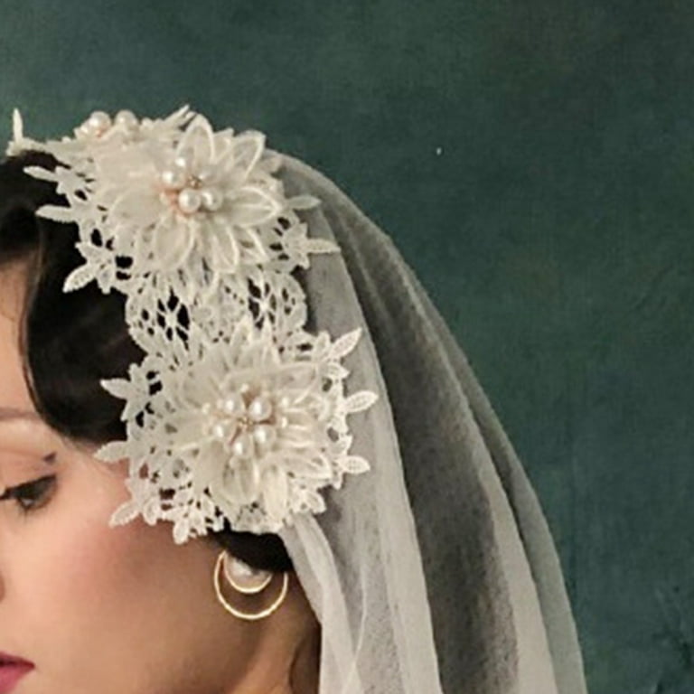 Sisjuly Women's 1T Floral Appliques Lace Chapel Long Wedding Veil with Comb