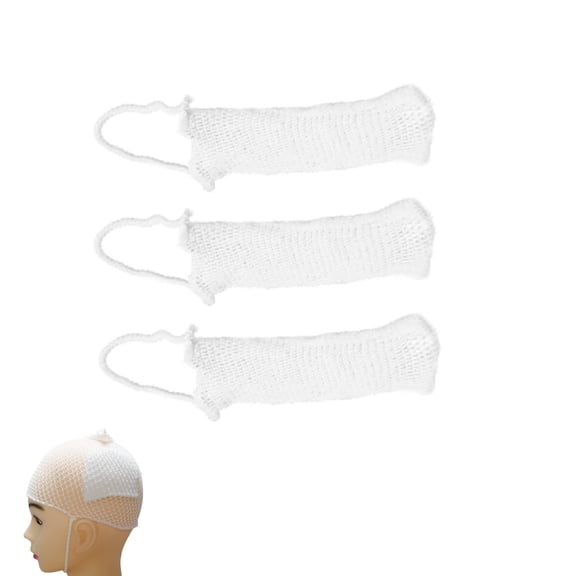 Portable Head Elastic Dressing Retainer Head Elastic Cap Protector White Elastic Mesh Wrap Cap for Indoor and Outdoor,3pack,M