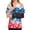 Light Blue, variant on Independence Day Post Shoulder Surgery Shirts Women Short Sleeve Tear Away Tops Recovery Shirts Patriotic Postoperative Care Adaptive Top Pink L
