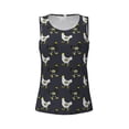 thumbnail image 4 of Xecao Cartoon Rooster print women's scoop neck, loose-fit workout tank tops for the gym., 4 of 9
