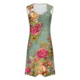 thumbnail image 2 of Vestido de Verano para Mujeres, Moda Color Sólido Bolsillo sin Mangas Vestido Casual Cuello en V Hecho de Poliéster Ligero para Primavera Verano, Vestido de Verano Casual, 2 of 5