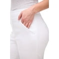 thumbnail image 4 of Rekkuna Women's Pull-On Wide Leg Super Stretch Comfort Pant with Pockets (Medium, White), 4 of 6