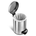 thumbnail image 2 of Ninestars Round Step-on Trash Can, 1 Gallon Stainless Steel, Step Pedal Hands-Free Soft-Close Lid Garbage Bin, Stainless Steel, 2 of 7