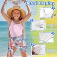 thumbnail image 5 of SEANATIVE Girls Swimsuit and Cover up Set One Piece Bathing Suit See-through Mesh Skirt, 2 Piece Back Cut Out Design Swimwear, Size 17-18 Years, Tropical Monstera Leaf Pink, 5 of 7